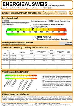 Link zu einem Beispiel Verbrauchsausweis (PDF Datei)